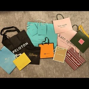 13 Upscale shopping bags. Perfect for closet home-staging.